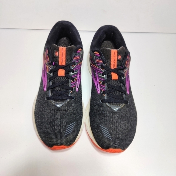 Brooks Adrenaline GTS 19 Black Pink Orange Women's Running Shoes Size 11.5B Med - Picture 2 of 9